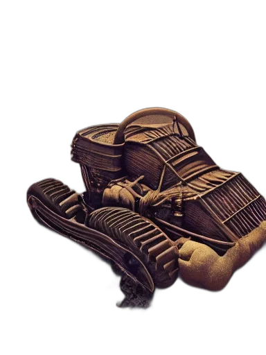 shoes, furniture, mask, jacket, 3d render, concept art, photorealistic, earth tones transparent PNG cut-out