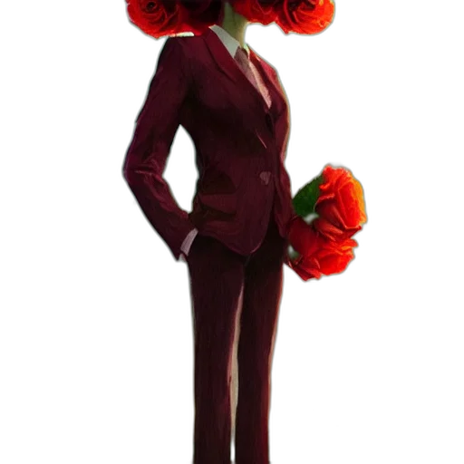 flower, staff, dress, robot transparent PNG cut-out