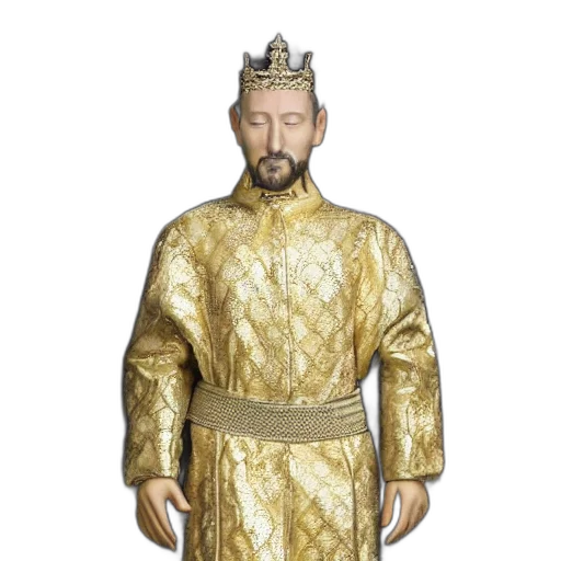 crown, jacket, staff, 3d render transparent PNG cut-out