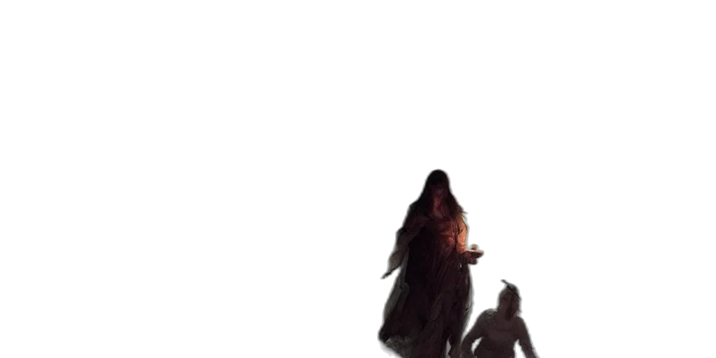 creature, staff, dress, weapon transparent PNG cut-out