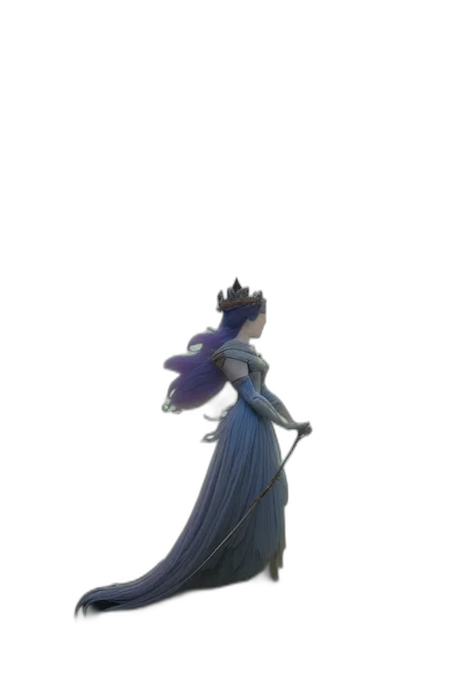 dress, crown, staff, flower transparent PNG cut-out