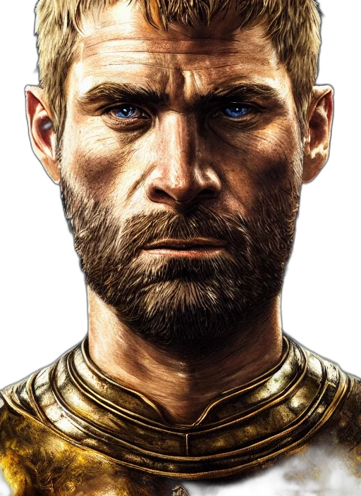 face, sword, fantasy art, photorealistic, concept art, comic book art, golden, highly transparent PNG cut-out
