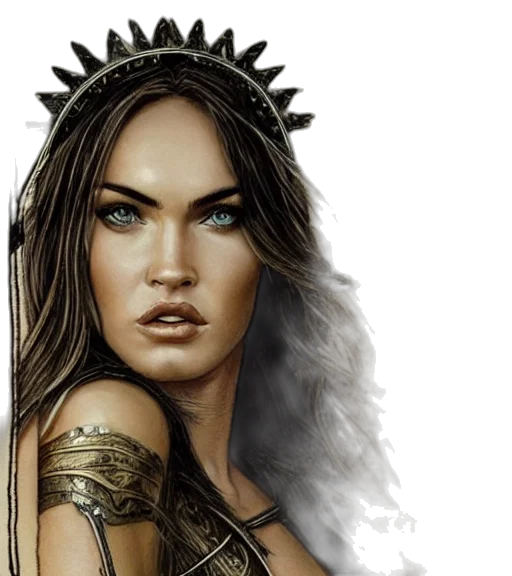 fantasy art, photorealistic, concept art, comic book art, portrait, beautiful, megan, fox transparent PNG cut-out