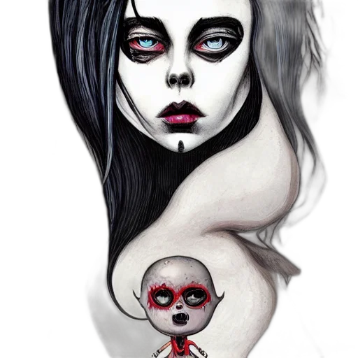 mask, face, concept art, fantasy art, comic book art, watercolor, dark, monochrome transparent PNG cut-out