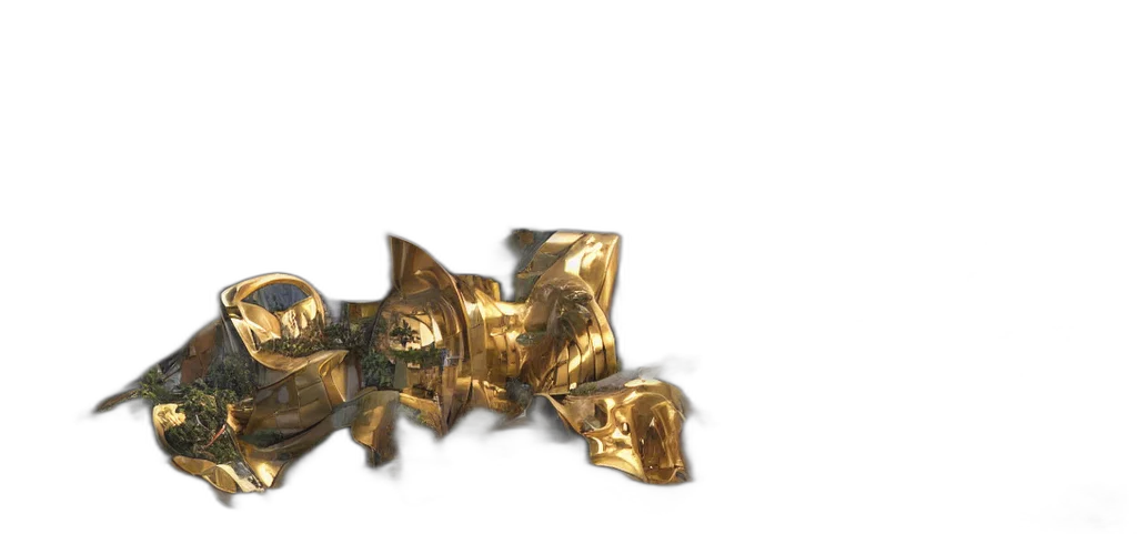 crown, jewelry, weapon, mask, 3d render, concept art, photorealistic, golden transparent PNG cut-out