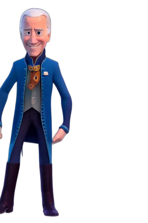 jacket, staff, creature, 3d render, cartoon, concept art, joe, biden transparent PNG cut-out