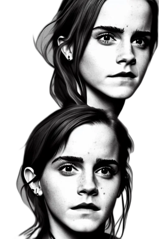 face, photorealistic, concept art, cartoon, comic book art, neon lights, monochrome, emma transparent PNG cut-out