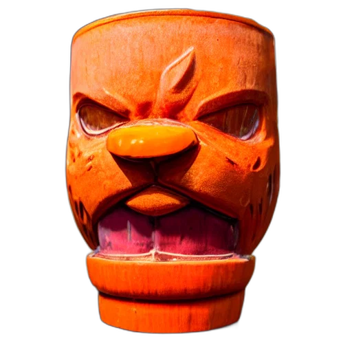 mask, face, 3d render, concept art, closeup, photorealistic, photograph, orange transparent PNG cut-out