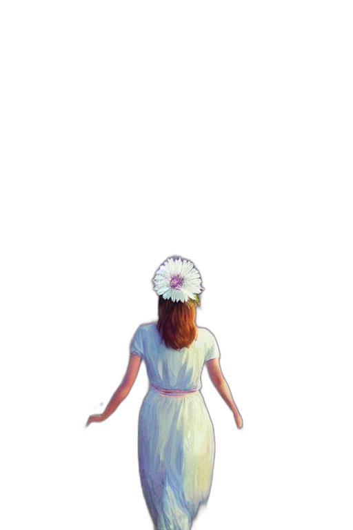 dress, hat, crown, flower, pixel art, oil painting, concept art, photorealistic transparent PNG cut-out