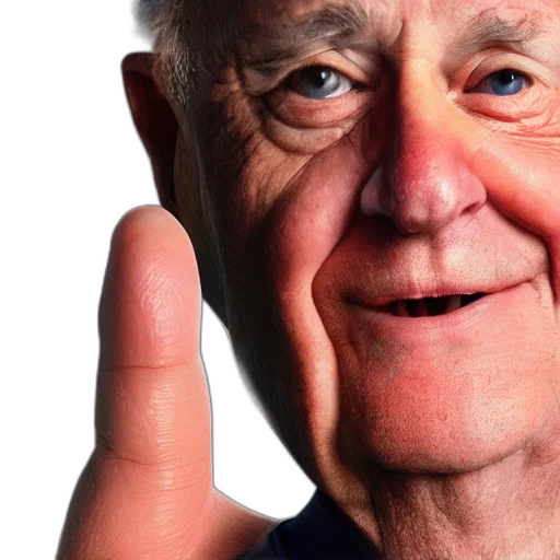 face, michael, ehrmantraut, photorealistic, thumb, finger, macrophotography, hyperrealism transparent PNG cut-out