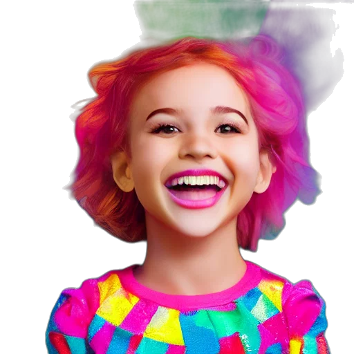 face, hair, photorealistic, cartoon, watercolor, 3d render, colorful, neon transparent PNG cut-out