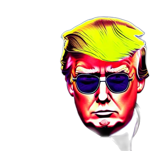 mask, vaporwave, cartoon, pixel art transparent PNG cut-out