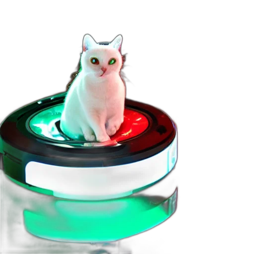 robot, 3d render, neon lights, white transparent PNG cut-out