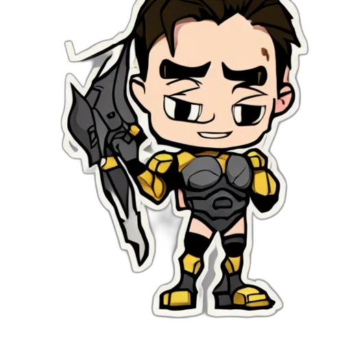 weapon, cartoon, concept art, pixel art, comic book art, chibi, bane transparent PNG cut-out