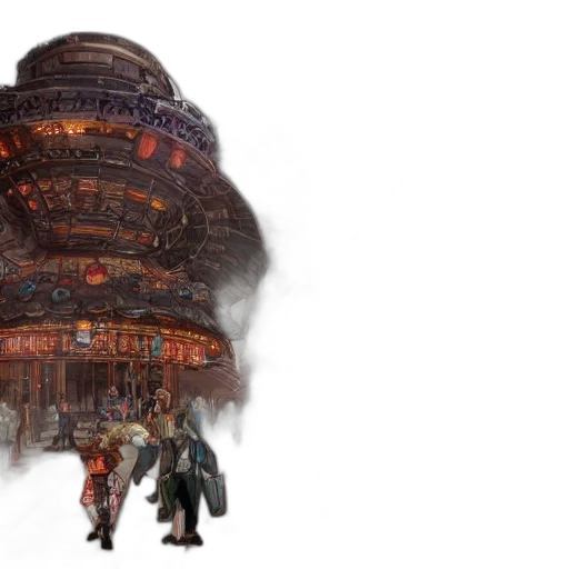 concept art, fantasy art, fog, outer space, digital, art, steampunk, beijing transparent PNG cut-out