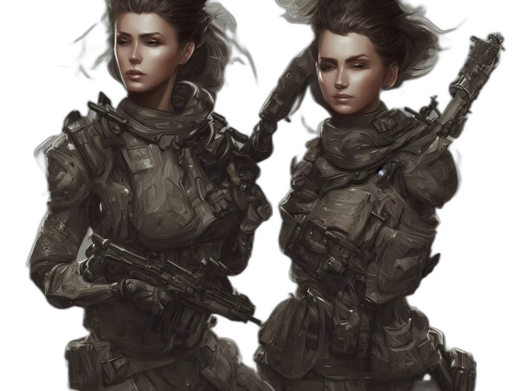 concept art, fantasy art, cyberpunk, comic book art, dark, monochrome, earth tones, green transparent PNG cut-out