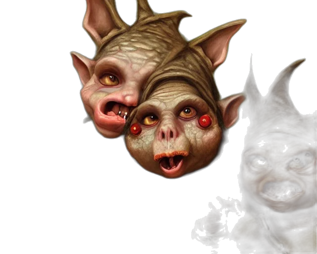 mask, creature, face, 3d render transparent PNG cut-out
