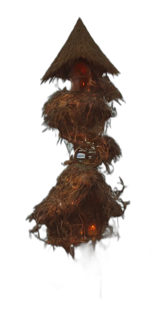 creature, staff, hair, mask transparent PNG cut-out