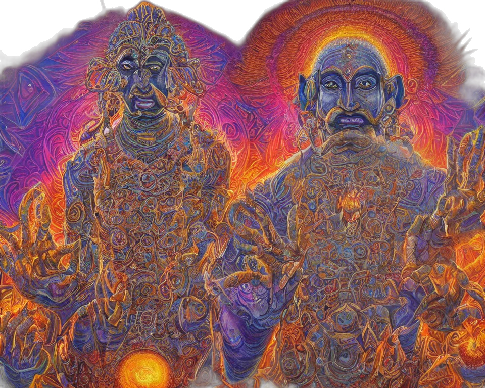 mask, concept art, fantasy art, fire, outer space, visionary, art, lord transparent PNG cut-out