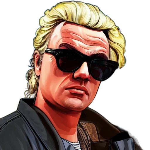 jacket, face, comic book art, pixel art transparent PNG cut-out