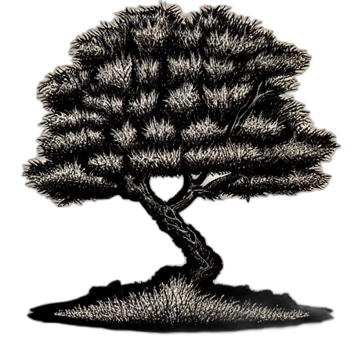 tree, hair, crown, hat, concept art, fantasy art, 3d render, photorealistic transparent PNG cut-out