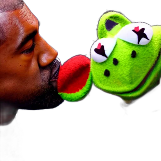 kanye, west, kermit, romantic transparent PNG cut-out