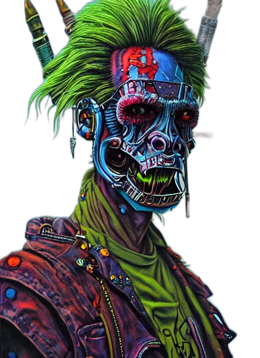 face, mask, cyberpunk, concept art transparent PNG cut-out