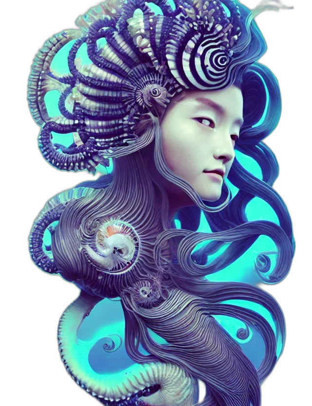 creature, dragon, mask, hair, fantasy art, photorealistic, concept art, cyberpunk transparent PNG cut-out
