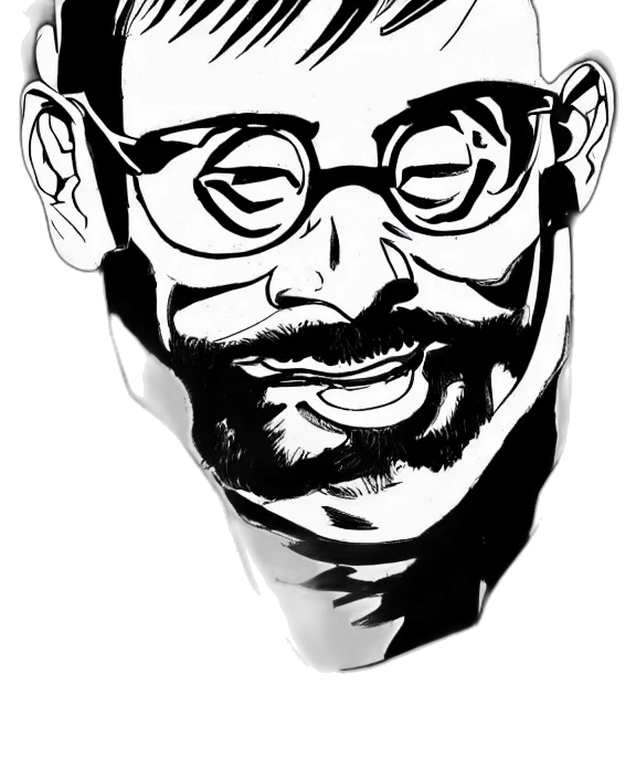 face, cartoon, comic book art, pencil sketch transparent PNG cut-out