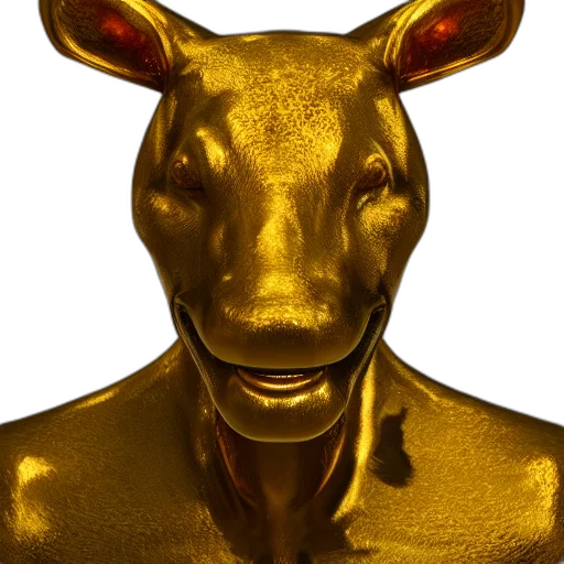 mask, animal, face, crown, 3d render, photorealistic, concept art, golden transparent PNG cut-out