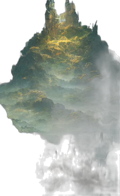 dragon, sword, crown, tree, concept art, fantasy art, photorealistic, watercolor transparent PNG cut-out