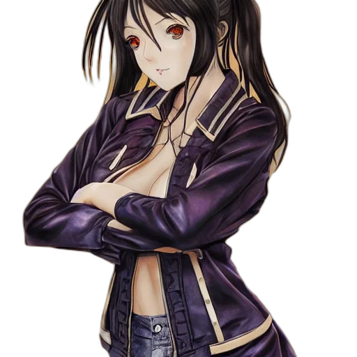 jacket, weapon, staff, pixel art, concept art, anime, cyberpunk, dark transparent PNG cut-out