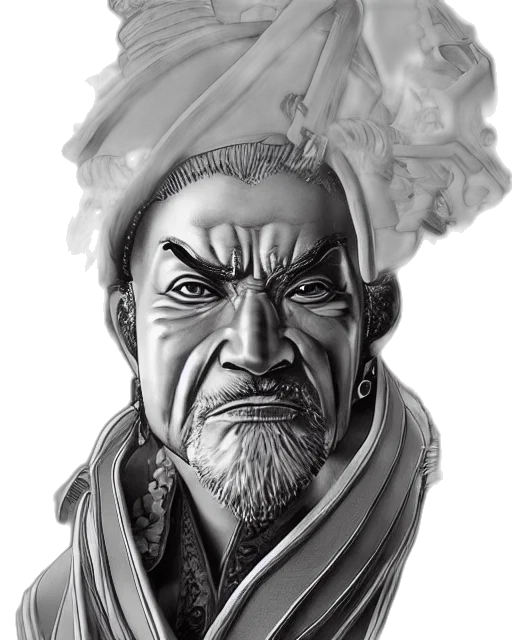 face, staff, mask, pencil sketch, comic book art, concept art, photorealistic, highly transparent PNG cut-out