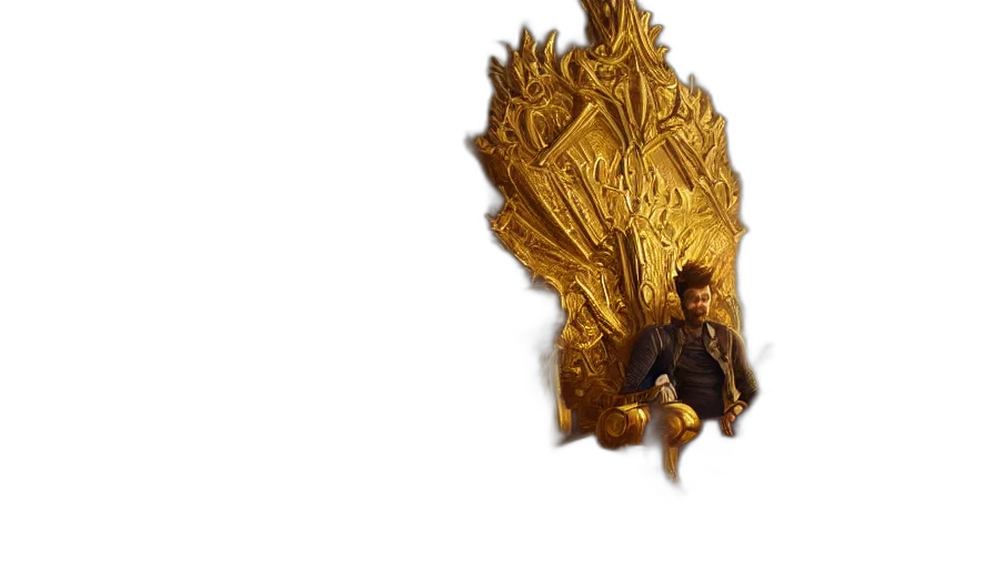 crown, jacket, dragon, sword, concept art, 3d render, photorealistic, fantasy art transparent PNG cut-out