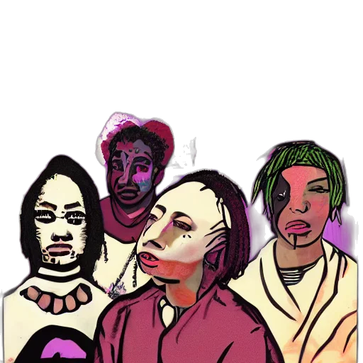 staff, face, mask, vaporwave transparent PNG cut-out