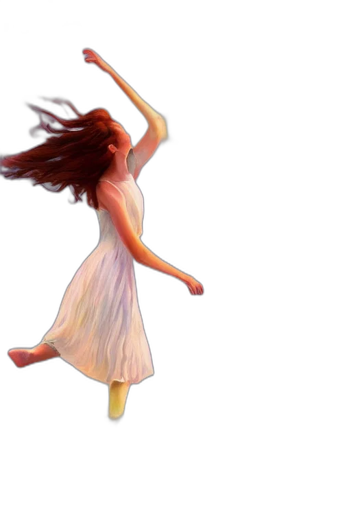 dress, hair, photorealistic, 3d render, oil painting, concept art, giant, white transparent PNG cut-out