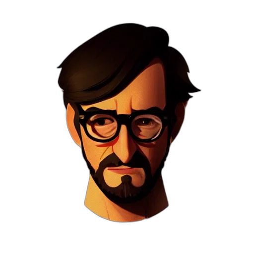 face, staff, cartoon, pixel art transparent PNG cut-out