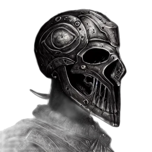 mask, face, weapon, creature, concept art, photorealistic, fantasy art, comic book art transparent PNG cut-out