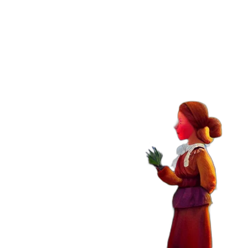 staff, dress, flower, robot transparent PNG cut-out