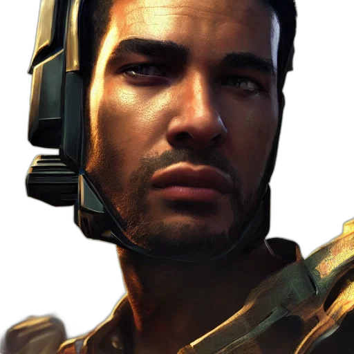 face, robot, weapon, concept art transparent PNG cut-out