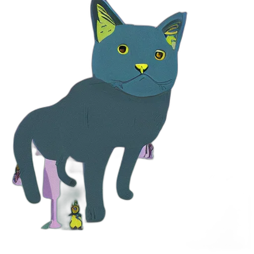 animal, staff, creature, robot, concept art, 3d render, cartoon, vaporwave transparent PNG cut-out