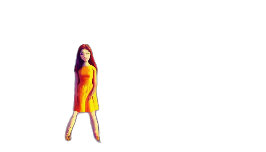dress, robot, hair, creature transparent PNG cut-out