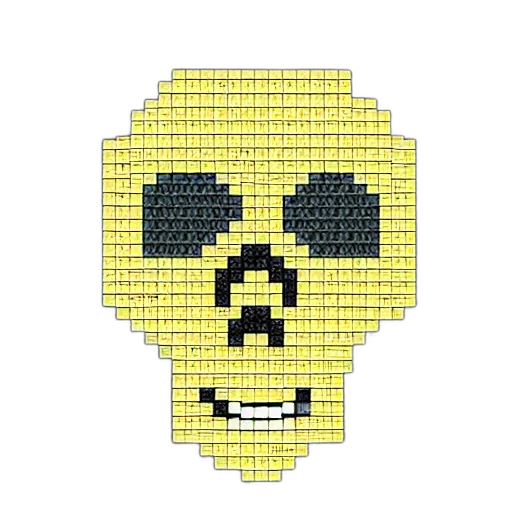 mask, robot, face, staff, pixel art, 3d render, cartoon, neon transparent PNG cut-out