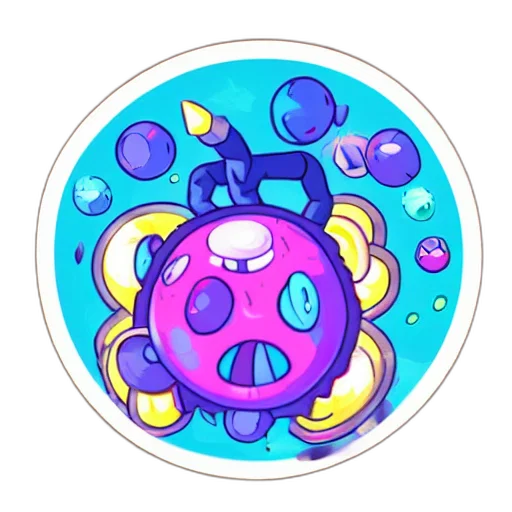 creature, crown, concept art, vaporwave transparent PNG cut-out