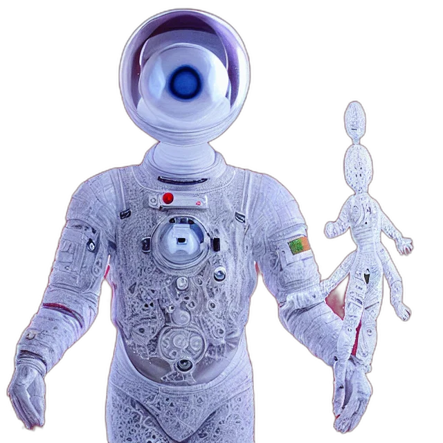 robot, staff, 3d render, concept art transparent PNG cut-out