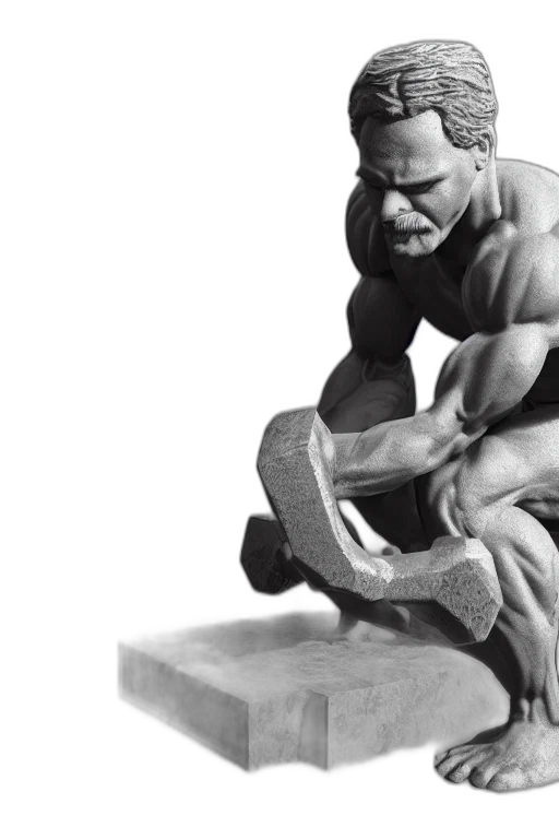 photorealistic, statue, marble, crossfitter transparent PNG cut-out