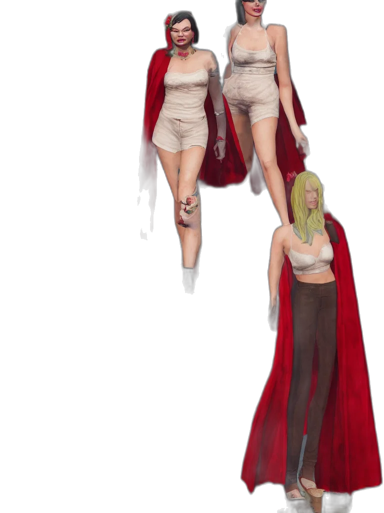 dress, concept art, fantasy art, 3d render, pixel art, outer space, red, earth tones transparent PNG cut-out