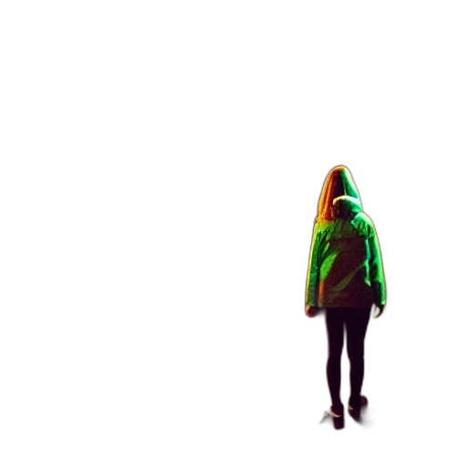 jacket, umbrella, hat, mask, 3d render, concept art, pixel art, cyberpunk transparent PNG cut-out