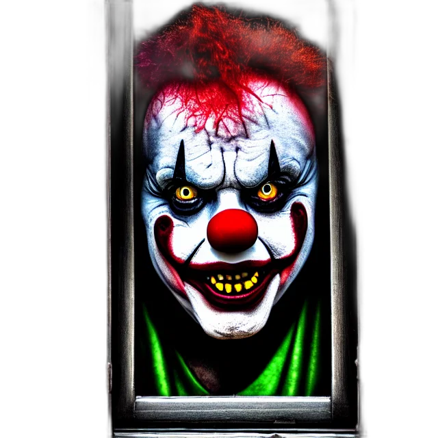 face, mask, concept art, photorealistic, comic book art, 3d render, scary, clown transparent PNG cut-out