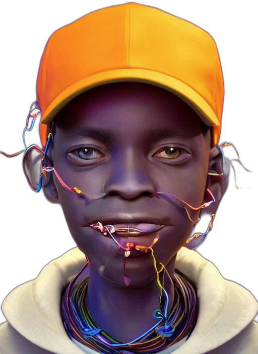face, creature, robot, mask, concept art, photorealistic, 3d render, cyberpunk transparent PNG cut-out